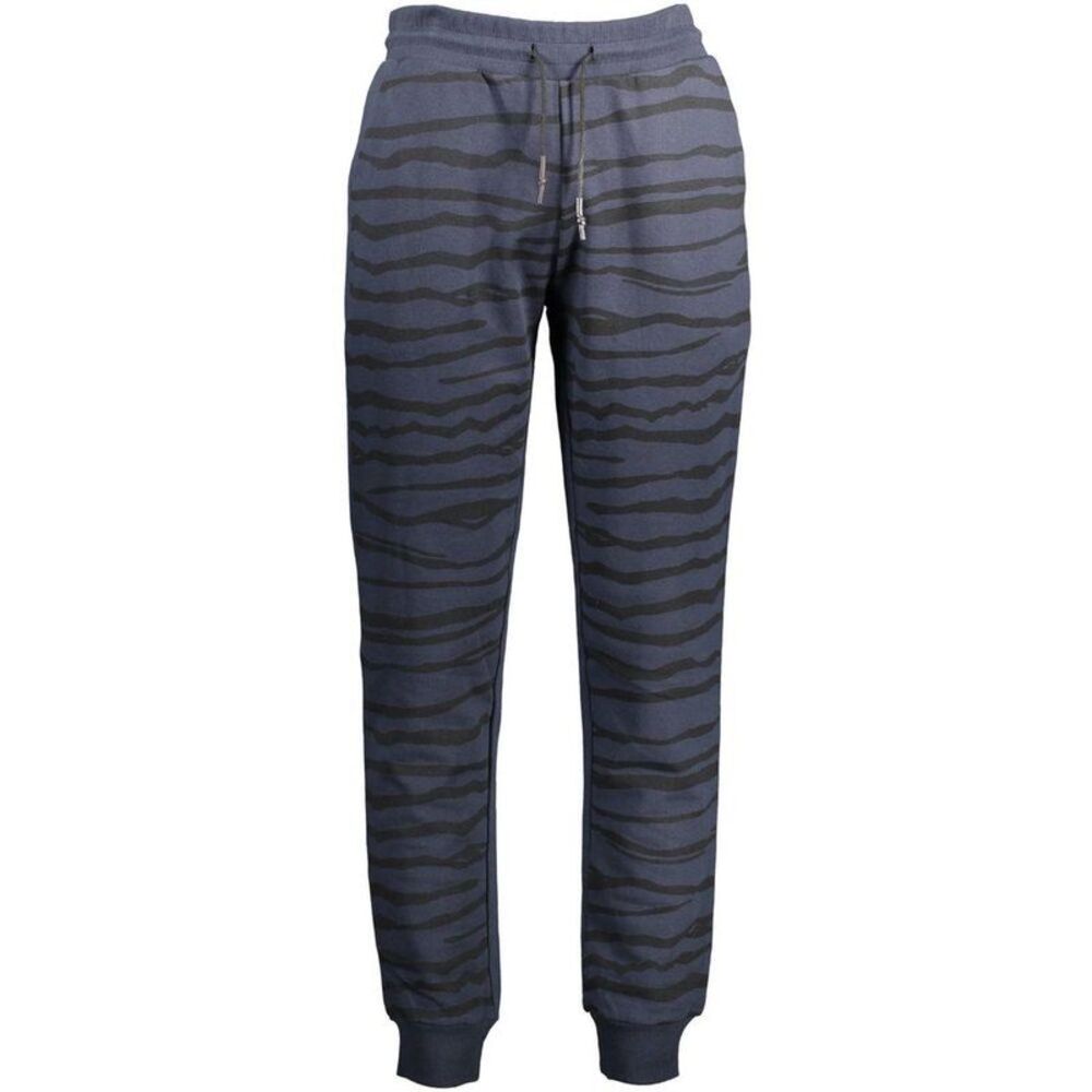 Cavalli Class Print Casual Pants Men Blue Bottoms